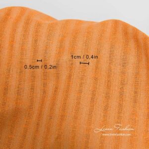 Oransje lin bomull stripet stoff