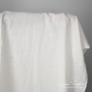 Lightweight washed linen fabric white colour