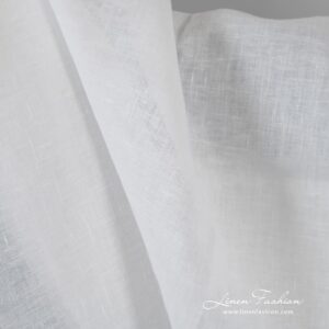Linen fabric in optical white color