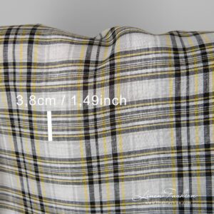 100% linen fabric in checks.
