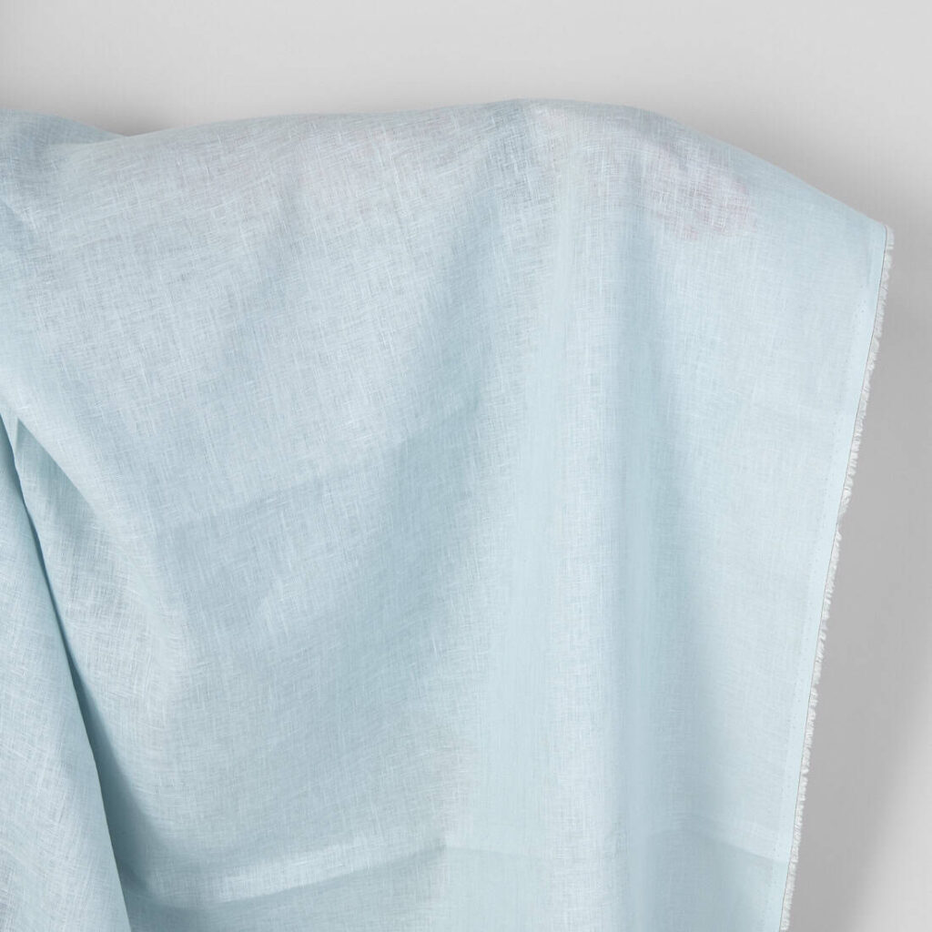 Linen fabric plain pale green