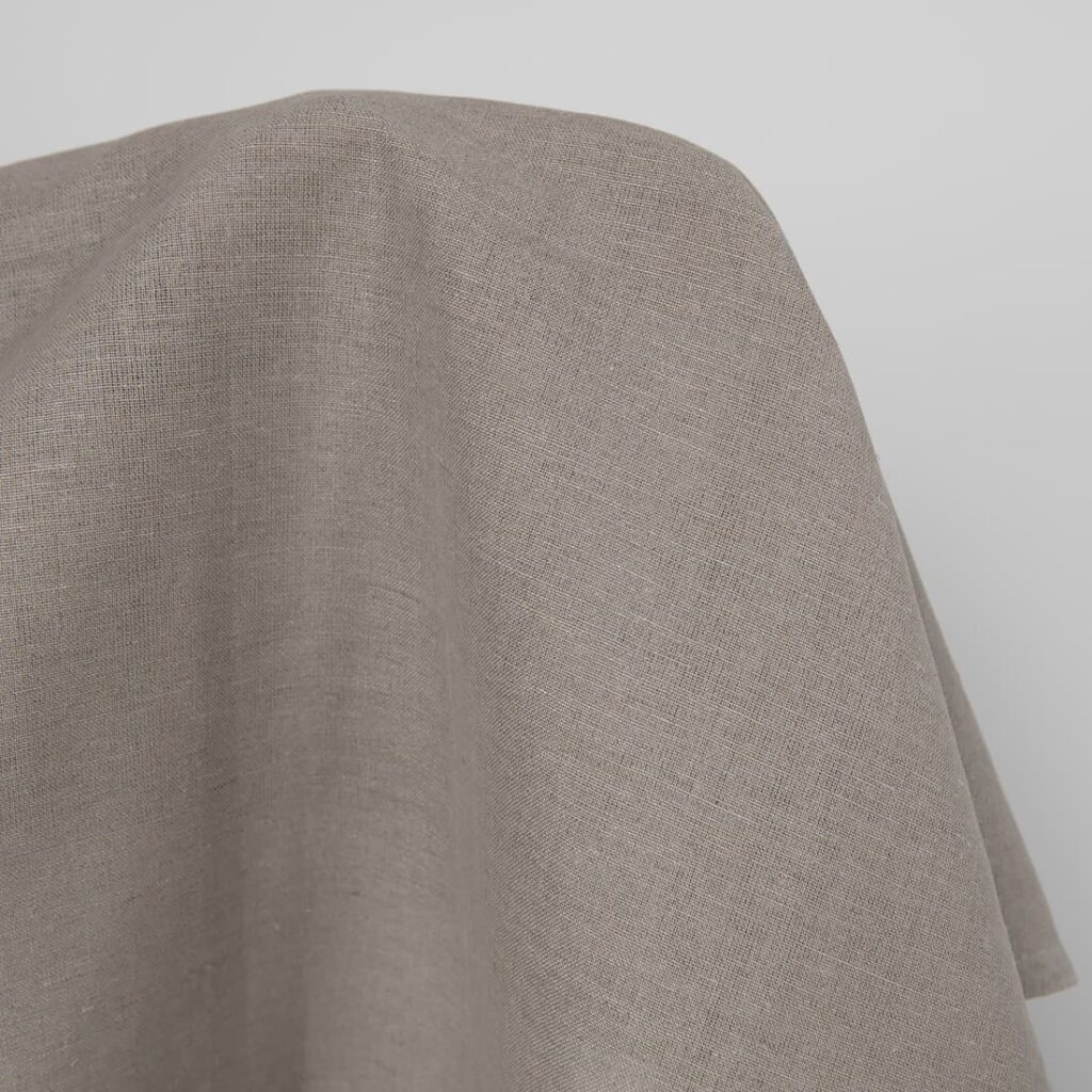 Lin-bomullsstoff naturfarget og beige melange 2 Linen cotton fabric natural and beige melange product photo