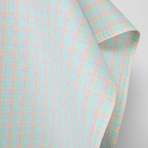 Lin-bomullsstoff klare pastellruter