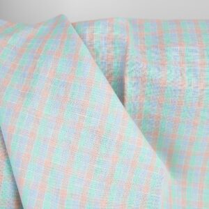 Lin-bomullsstoff klare pastellruter