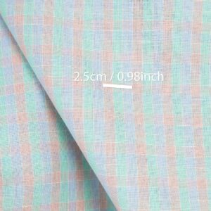 Lin-bomullsstoff klare pastellruter