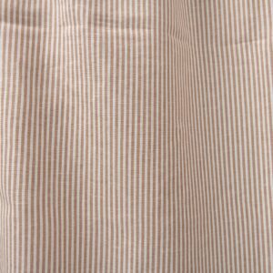 Wide linen cotton fabric in white and brown stripes product photo