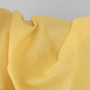 Bright yellow linen cotton fabric, plain weave