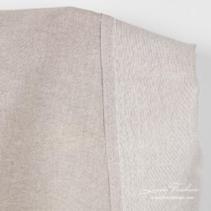 Linen cotton double sided fabric in white & flax color