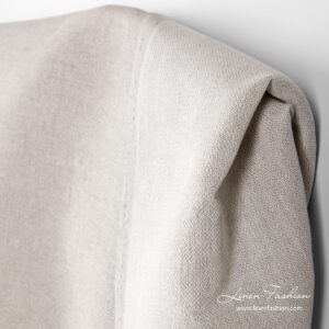 Two sided linen blend fabric in white & flax color