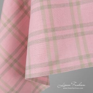 Pink linen cotton fabric.