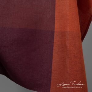 Checked wide linen cotton fabric.