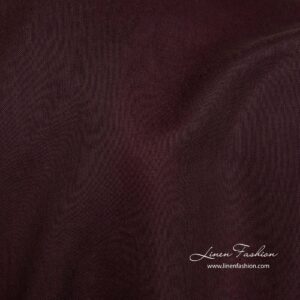 Vinrød lin bomull stoff