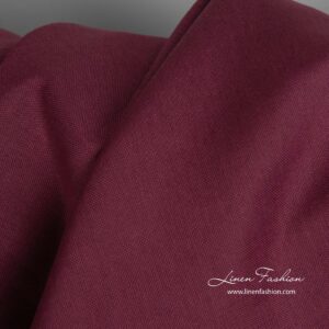 Kirsebærrød lin bomull stoff