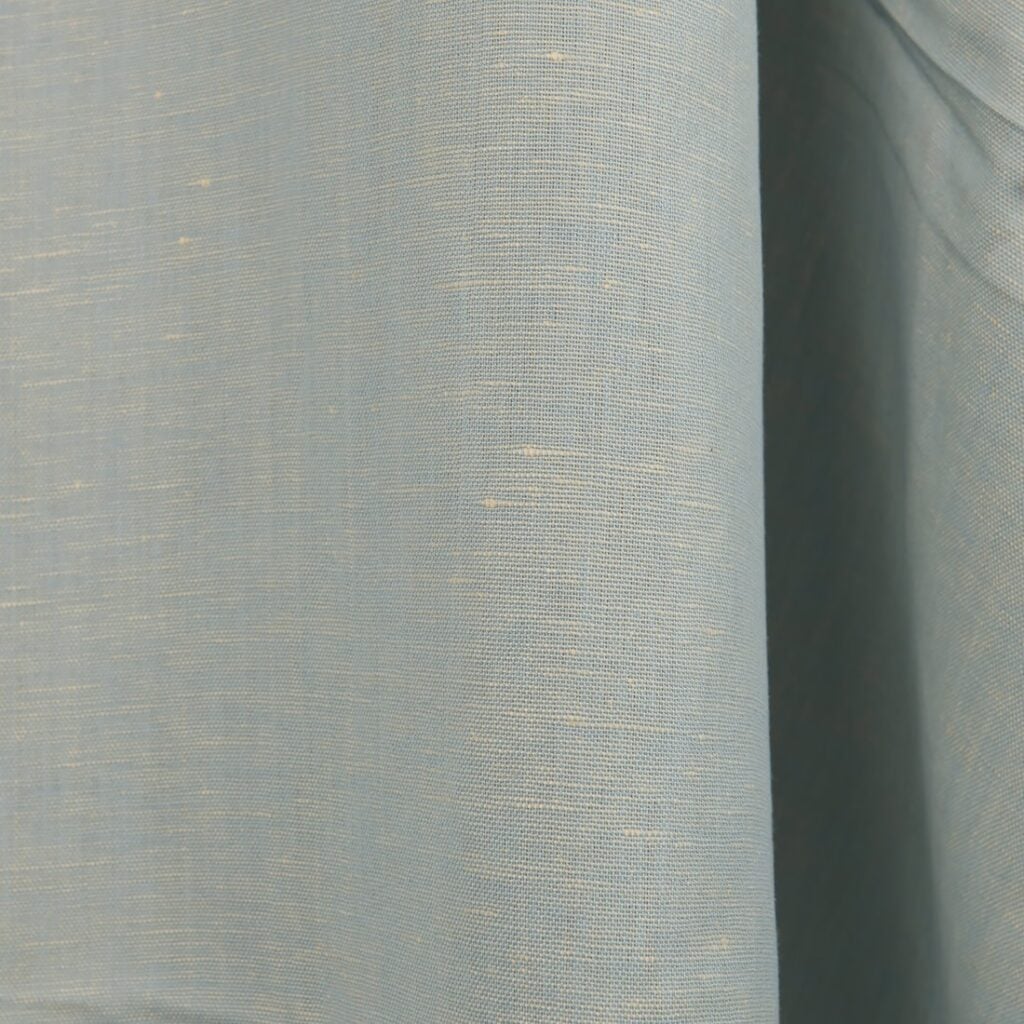 Lin-bomullsstoff lyseblå og kremfarget melange 4 Lin-bomullsstoff lyseblå og kremfarget melange - Bilde 4