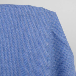 Blue striated washed linen fabric, 100% linen