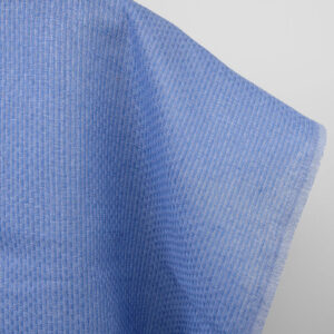 Blue patterned linen fabric, unwashed