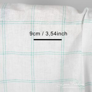 Checked 100% linen fabric.