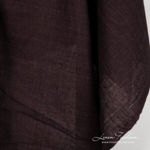 Cherry linen fabric with white decorative stripes