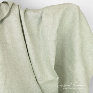 Grønnaktig bredt linstoff 9 Greenish linen fabric