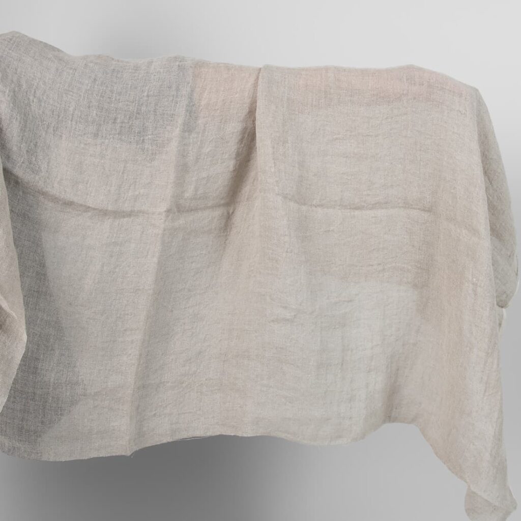 Washed linen fabric natural colour transparent
