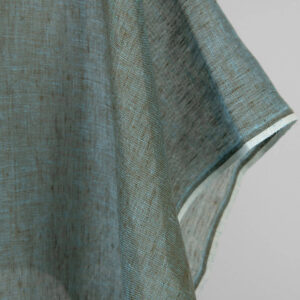 Linstoff grønn turkis melert tynt