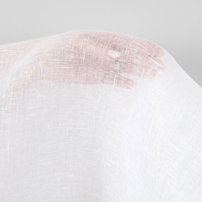 Linen fabric sheer optical white, transparent