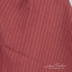 Ruby linen fabric with stripes