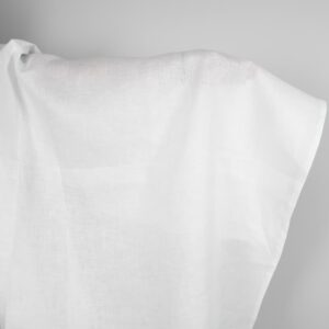 Patterned optical white linen fabric