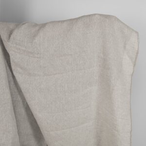 Openwork patterned linen fabric in beige