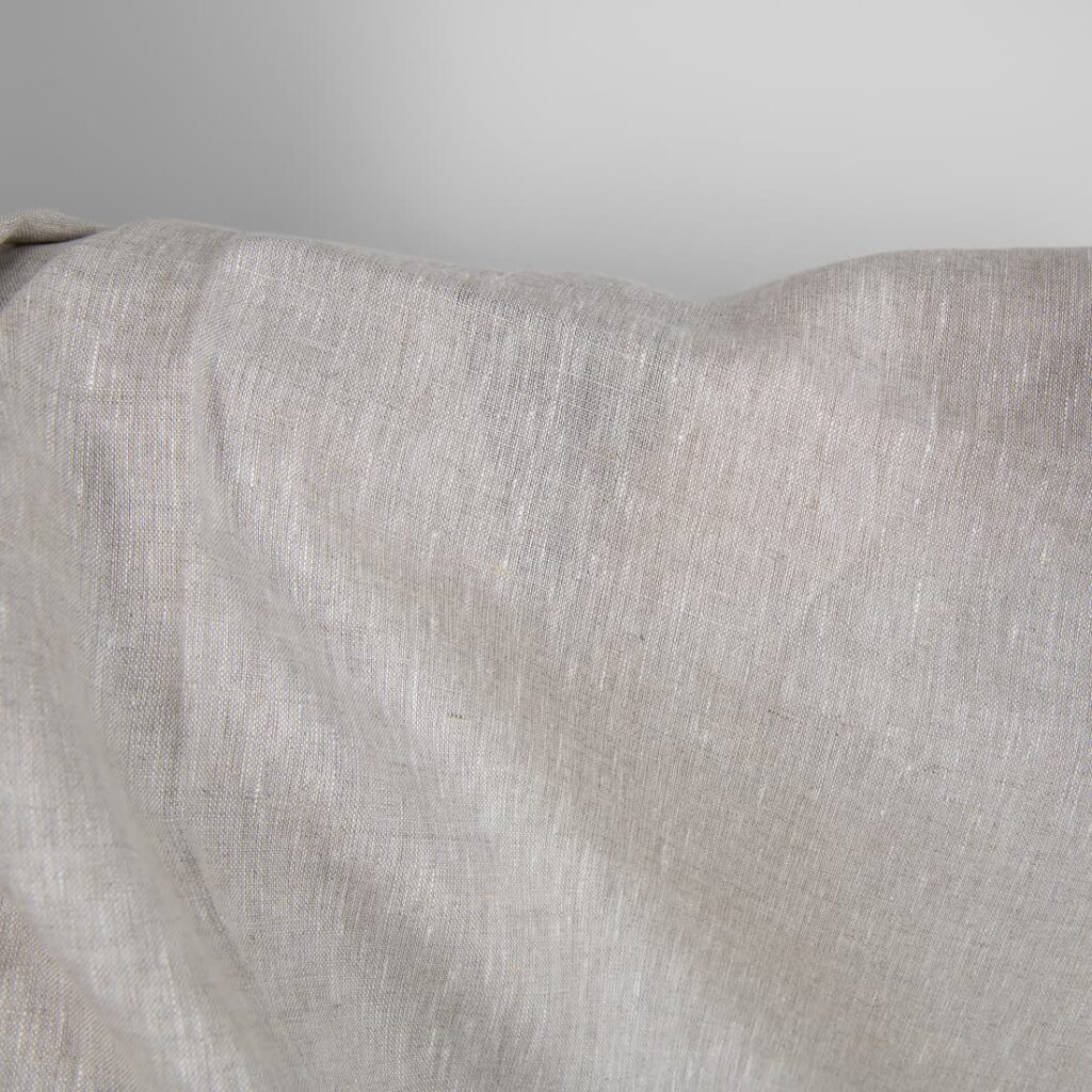 Linstoff naturlig ufarget og hvit blanding 2 Linen fabric natural undyed and white mix product photo