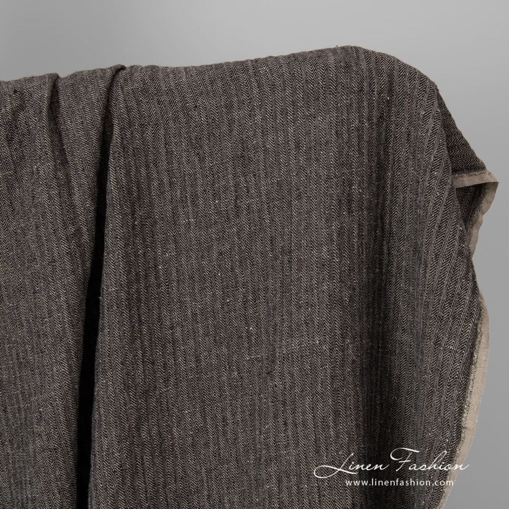 black chevron linen.