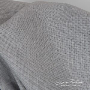 100% linen fabric in bluish grey color.