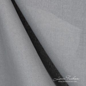 Bluish grey linen fabric.