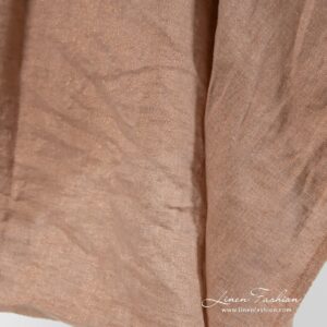 Washed linen fabric in cocoa colour.
