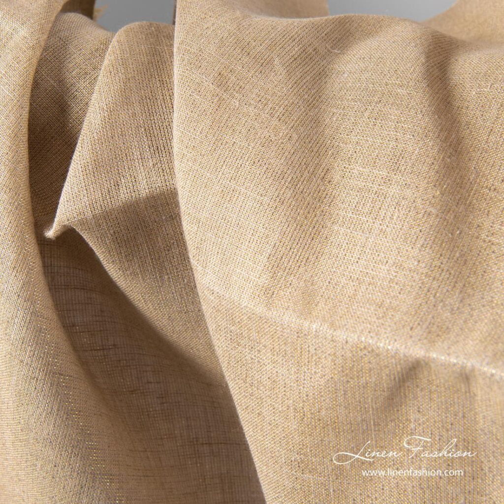 Naturlig grått skinnende linstoff 1 Natural grey shiny linen fabric