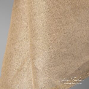 Naturlig grått skinnende linstoff 9 Shiny linen fabric, natural with gold lurex