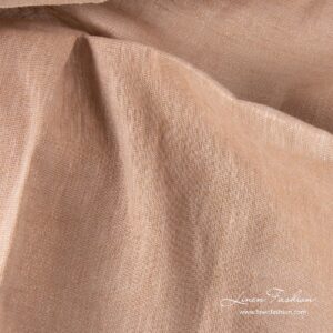 Light brown shiny linen lurex fabric