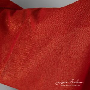 Linen cotton red fabric.