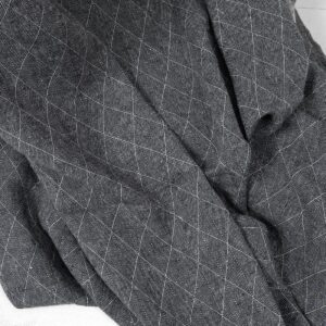 Blue double-sided patterned washed linen fabric product detail