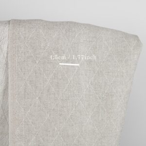 Beige dobbeltsidig linstoff i diamantmønster 11 Beige double-sided linen fabric in a diamond pattern with measurements