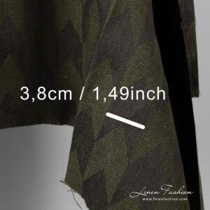 Dark green dyed linen fabric.