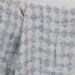 Lin-bomullsstoff i grå rombe vasket 6 Washed linen cotton fabric in grey.