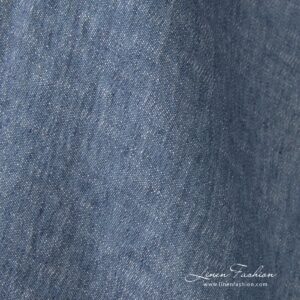 Blåhvit lin-bomullsstoff vasket 10 Bluish white linen cotton fabric, fine delicate design, washed