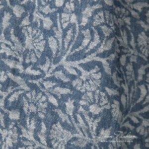 Lin bomull jacquard stoff vasket 8 Linen cotton jacquard fabric with flowery ornaments, washed