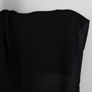 Black waffle linen fabric washed