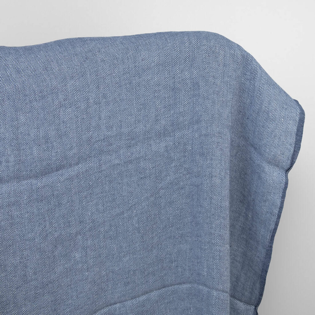 Blue and white linen fabric