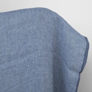 Blue and white linen fabric, washed