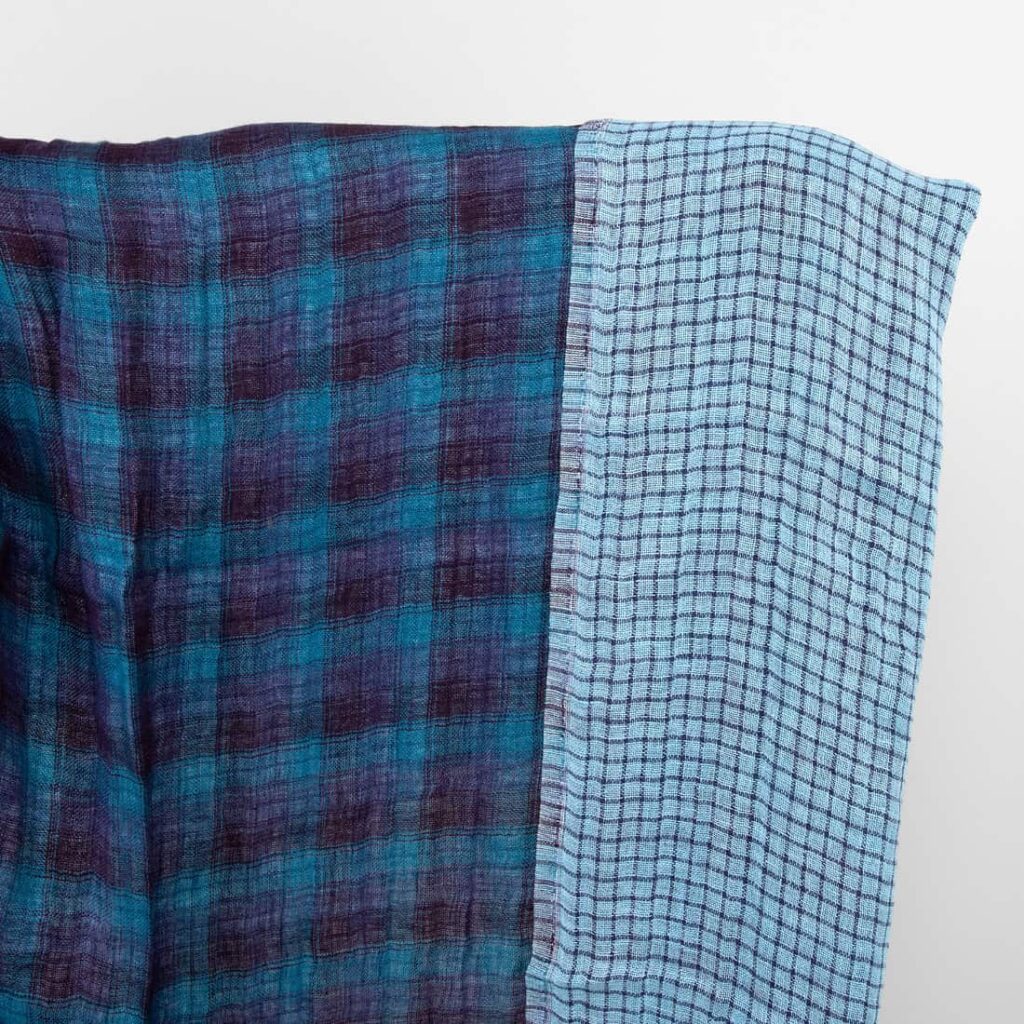 Blue and violet linen fabric