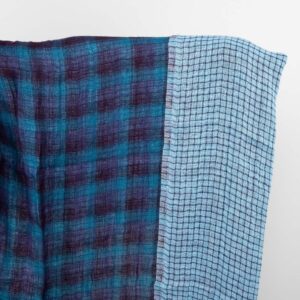 Blue and violet linen fabric