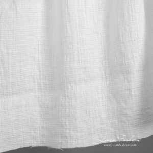 Vasket off-white vaffelvevd linstoff 6 White linen fabric with tiny checks